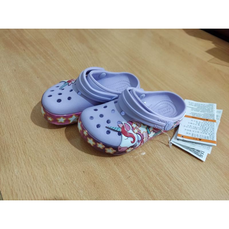 Sandal Crocs Anak Fun Lab Unicorn Pink Clog Sandal Anak Perempuan