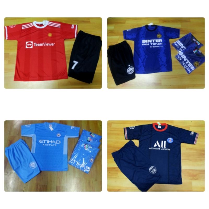 SETELAN KAOS BOLA ANAK VARIANT CLUB EROPA USIA 9-10 THN