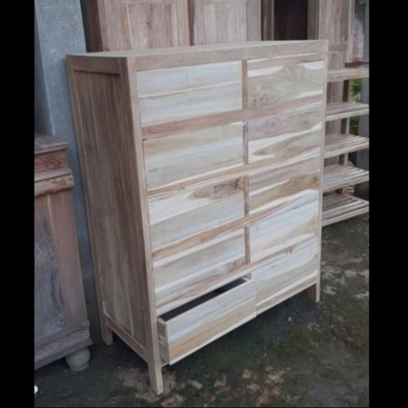 Nakas Laci Jati - Lemari Kecil Laci Minimalis Kayu Jati Mebel Jepara Mentahan