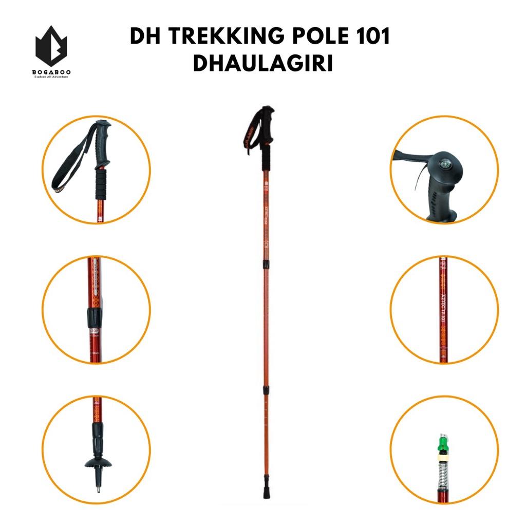 Trekking Pole Dhaulagiri 101 Tongkat Pendaki DH - Trekpole Bengkok - trackpole - tracking pole - tongkat gunung - trakpole - trakpol