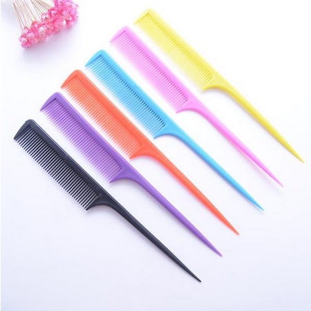 Sisir Rambut Plastik Polos Warna Warni / Sisir rambut Salon / sisir ujung lancip