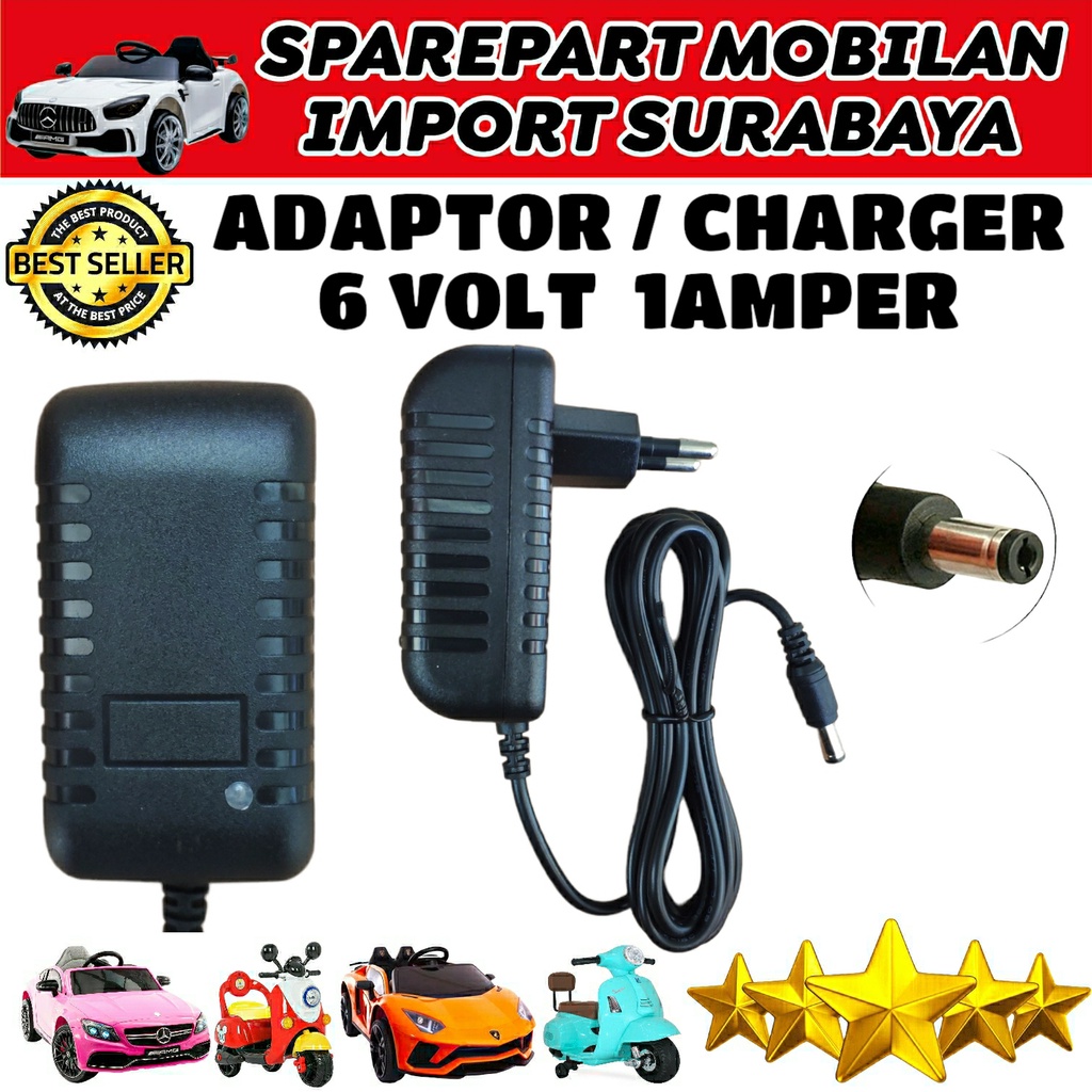 CHARGER 6 VOLT AC 50/60HZ MOBIL MOTOR PCX PMB VESPA SCOOPY YOTTA PLIKO ADAPTOR 6V ACCU BATERAI 6 VOLT