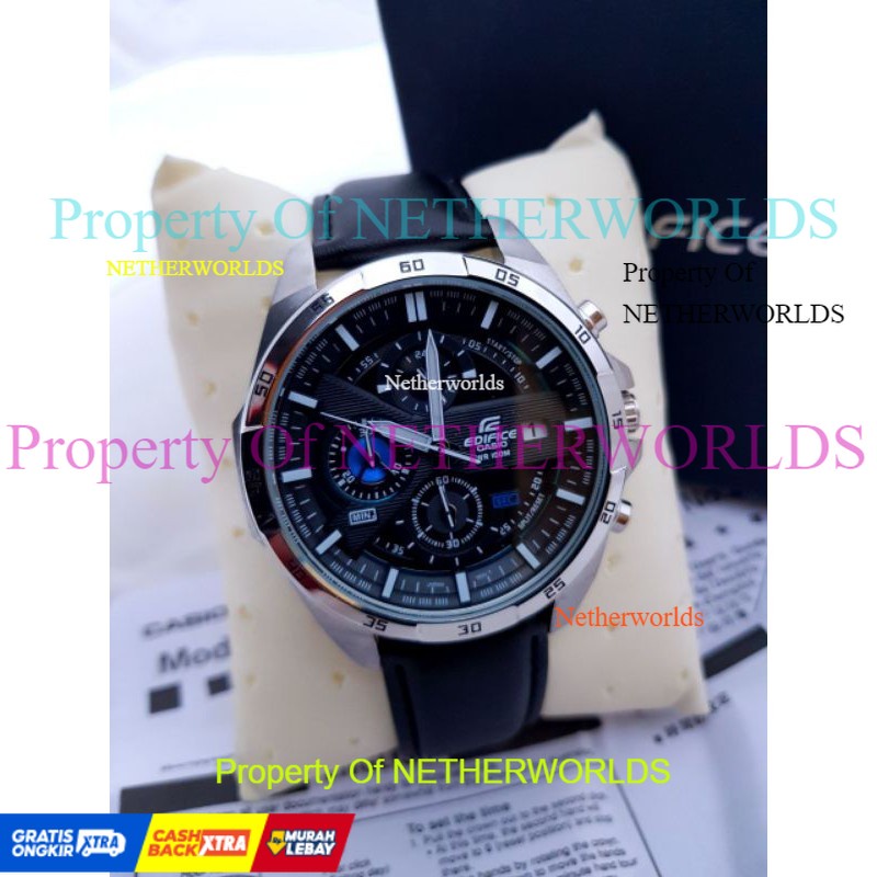 Casio Edifice Original Japan EFR 556L - Tali Kulit Hitam