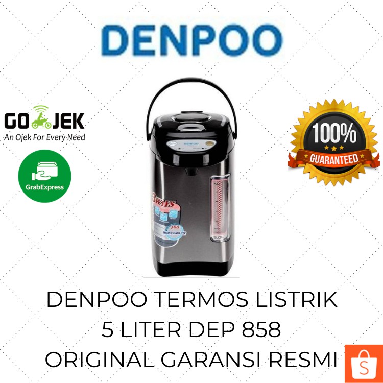 Denpoo Termos Air Panas Listrik DEP 858 5 Liter Teko Elektrik Pot Kettle Besar Stainless Low Watt