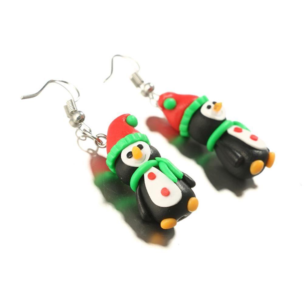 Lily 1pasang Anting Natal Hadiah Xmas Lovely Handmade Polymer Clay