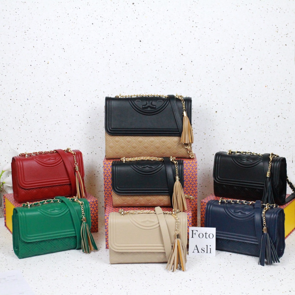 Tas Wanita  Fleming Chained Strap Sling Bag  5732  (FRee Sarung Kain+ Bubble Wrap+Noseri)