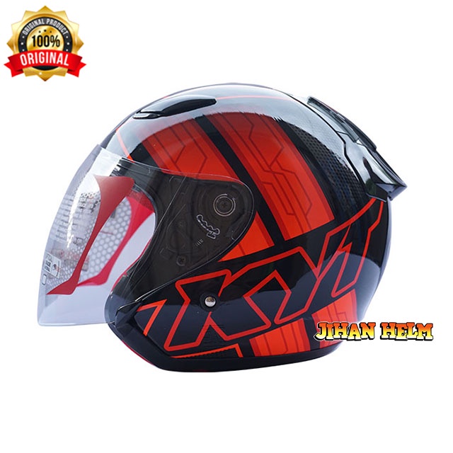 HELM / KYT / DJ MARU / HELM KYT / HELM KYT DJ MARU  #14 BLACK ORANGE TERMURAH-1