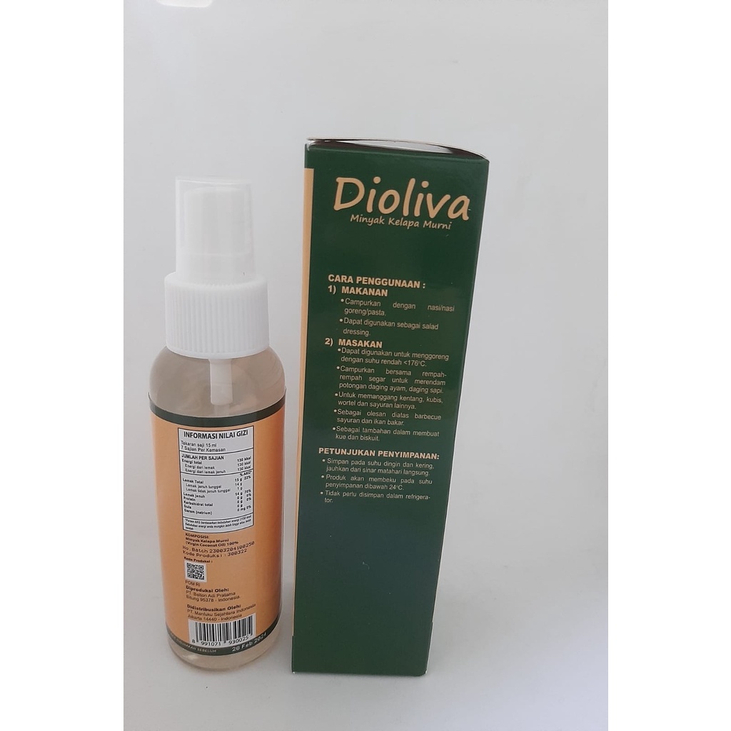 Dioliva Virgin Coconut Oil / Minyak Kelapa Murni 250ml