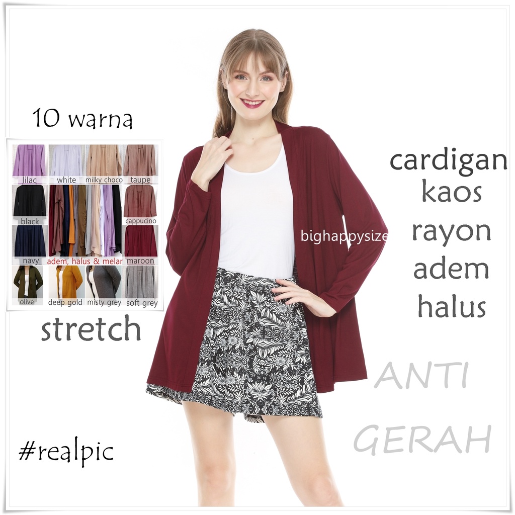 Cardigan Oversize Outer Adem Halus Rayon I outerwear I jumbo big size I bighappysize-0