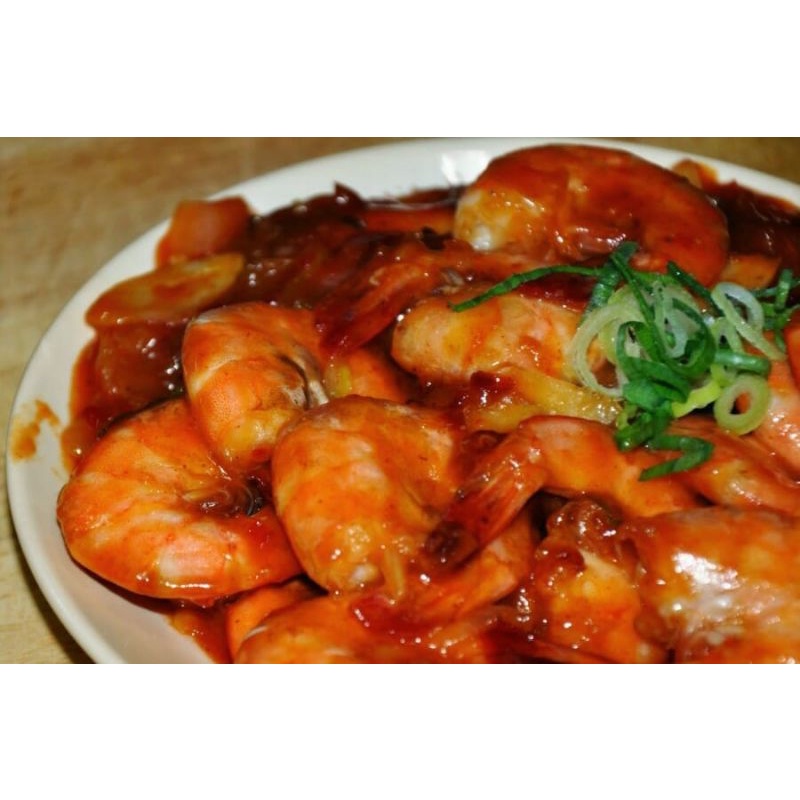 

udang saus padang fres segar masak dadakan rasa mantul