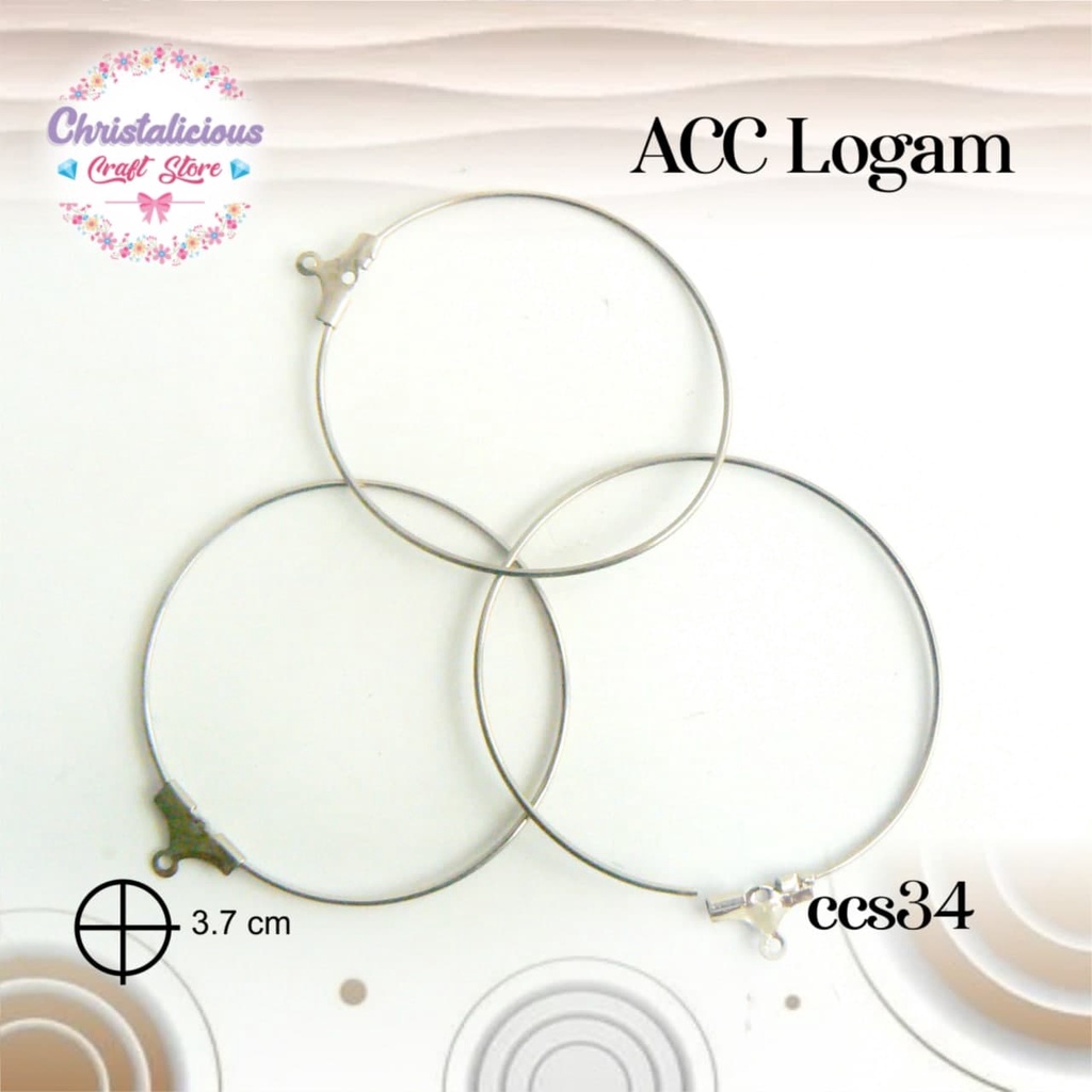 Anting hoop bahan craft, anting bulat bahan craft, anting bulat nikel, anting bulat polos