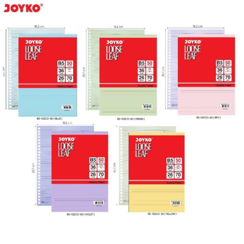 

Loose Leaf/Binder Joyko B5 Warna 50 lembar