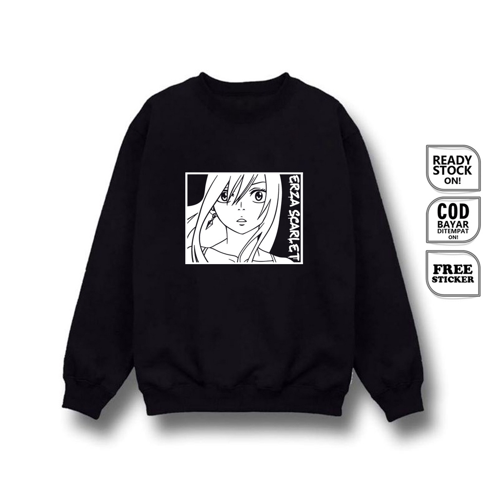 SWEATER WAIFU ANIME MANGA ERZA SCARLET FAIRY TAIL TITANIA TEAM NATSU GUILD MASTER MAKAROV TOWER OF HEAVEN NATSU DRAGNEEL BAJU JEPANG JAPAN CULTURE COSPLAY JEJEPANGAN LUCY HEARTFILIA OTAKU WIBU - SIGN CLOTH