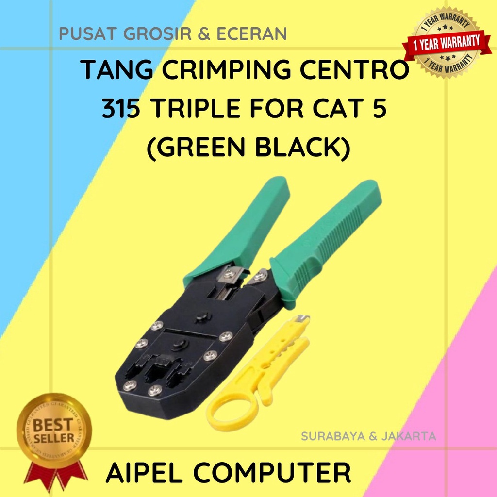 315 | TANG CRIMPING CENTROO 315 TRIPLE FOR CAT 5 (GREEN BLACK)