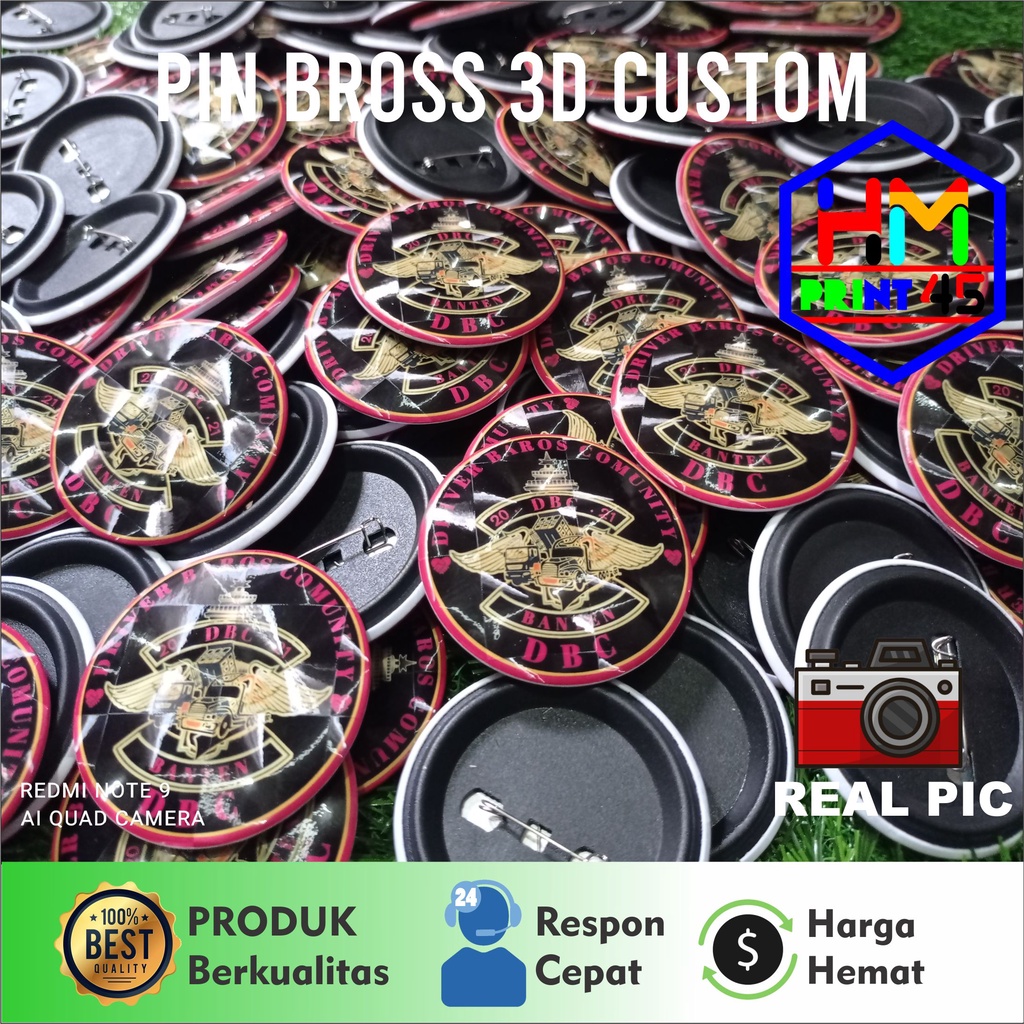 CETAK PIN PENITI CUSTOM 3D 58mm