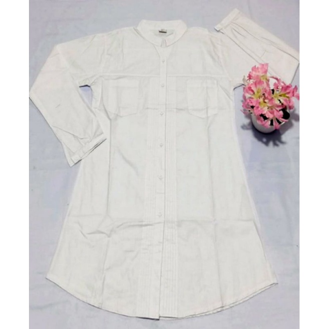 atasan santri wanita hara atasan santri putri warna putih hitam baju pondok bhan katun paris