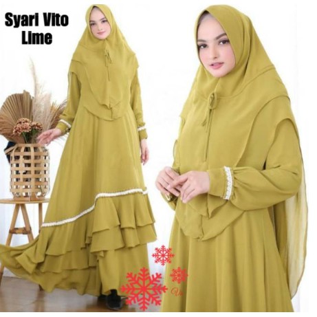 BIG SALE 2020>NISA SABYAN Gamis Modern Busana Muslim Wanita Terbaru AUDREY Ori Mufida Dress Lebaran