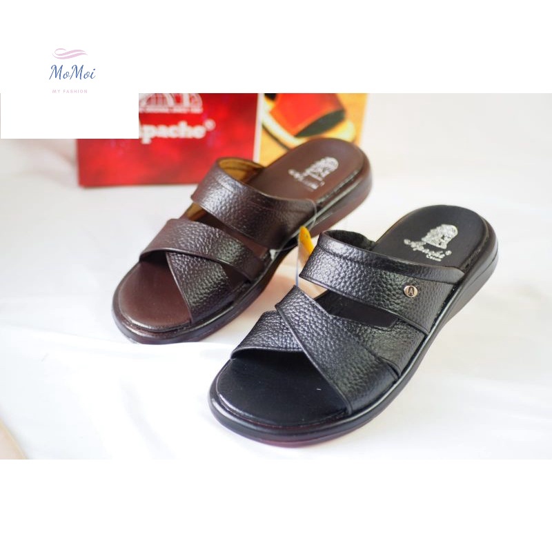 SENDAL KULIT ASLI APACHE RC 889 TERBARU SANDAL KULIT PRIA BISA COD
