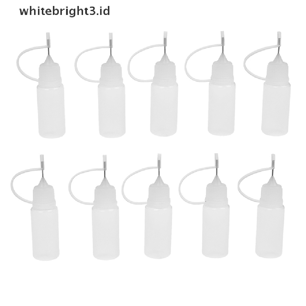 (whitebright3.id) 10pcs Botol Aplikator Lem 10ML Untuk Kerajinan Tangan DIY