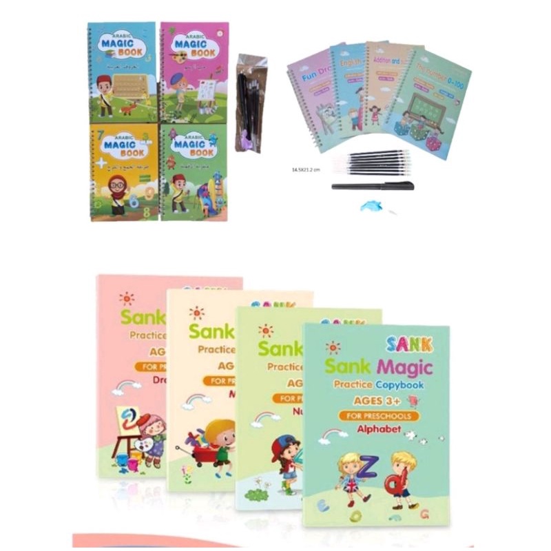 

Buku Belajar Menulis English Anak Set Magic Book Pen