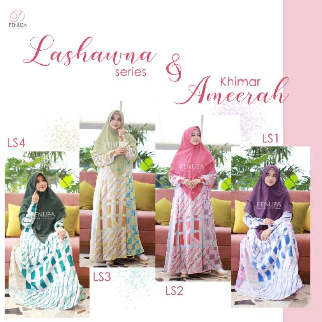 Gamis Lashawna Series Original Fenuza Gamis Motif Batik Busui Linen Chanel