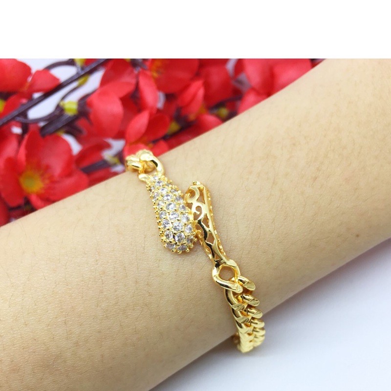 Gelang xuping lapis emas gold rante ular mata