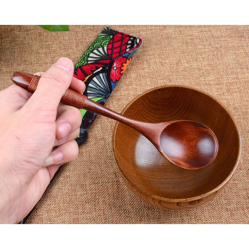 Sendok Makan Centong Sayur Bahan Kayu Wooden Spoon - Brown