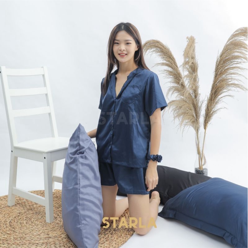 GROSIR PIYAMA DEWASA BAJU TIDUR WANITA PAJAMAS SATEN SATIN GROSIR PIYAMA MURAH CLAIRE STARLA