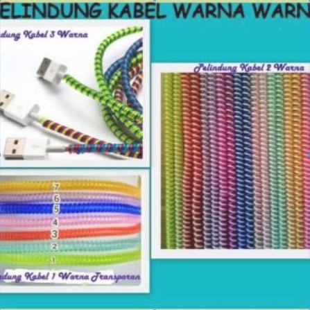 Pelindung Kabel Charger Spiral Protector Cable 2 Warna - Warni