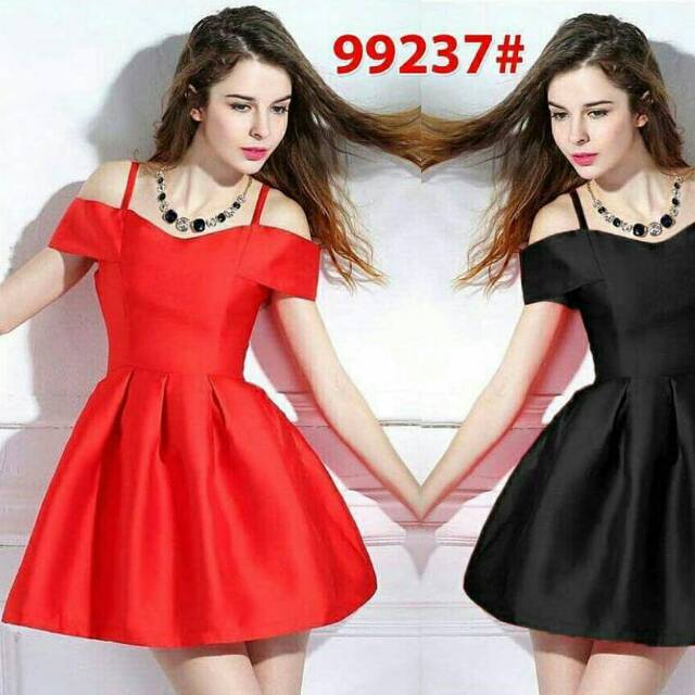 Mini dress sabrina import bahan scuba size fit S-M