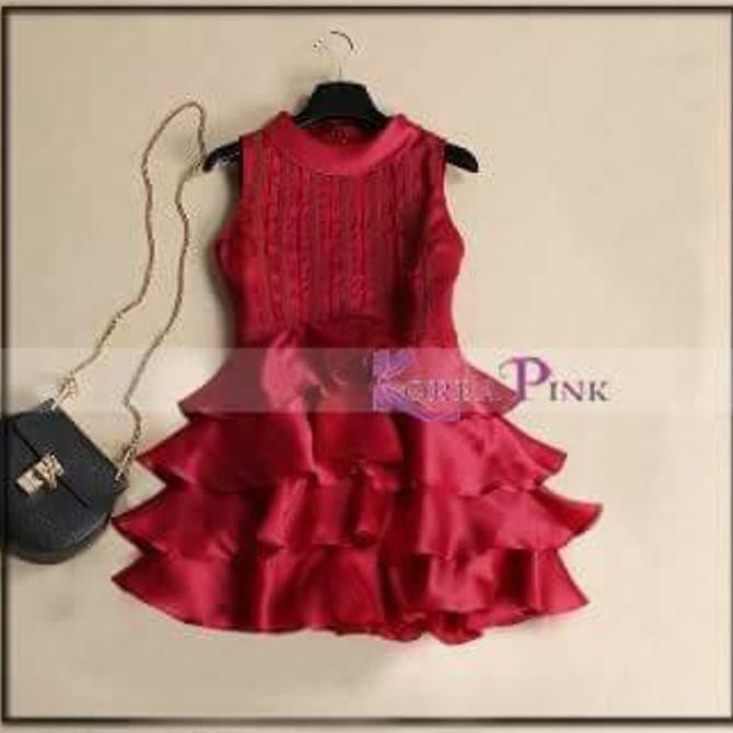 Best Seller Korea Pink Red Lantern Dress Rampel Tutu Anak ...