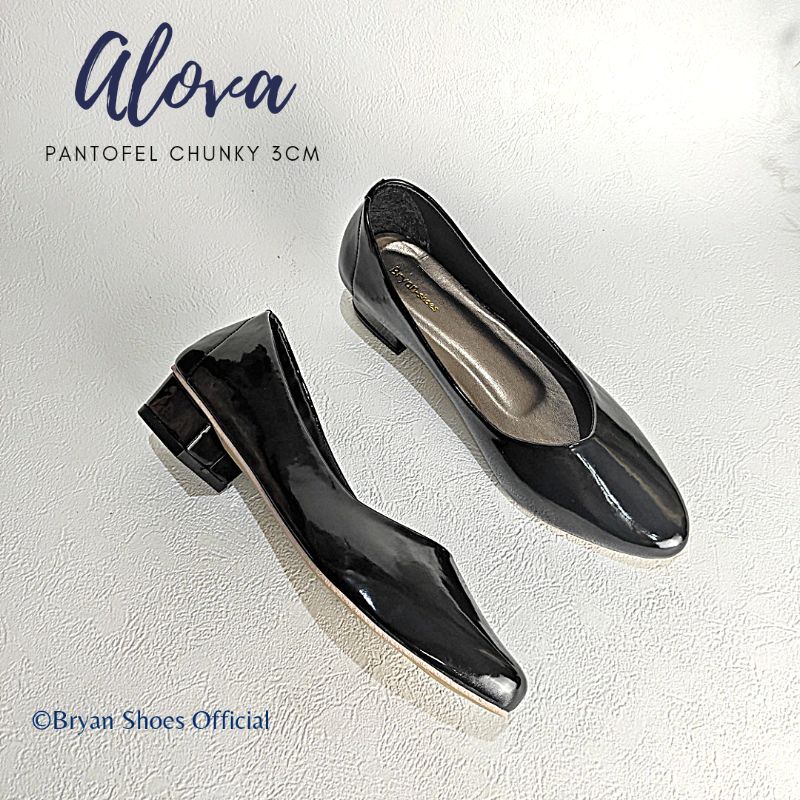 Bryan Alova Pantofel Heels 3cm Formal Suede BigSize Oversize Jumbo Sepatu Hak Tahu Kerja Kantor