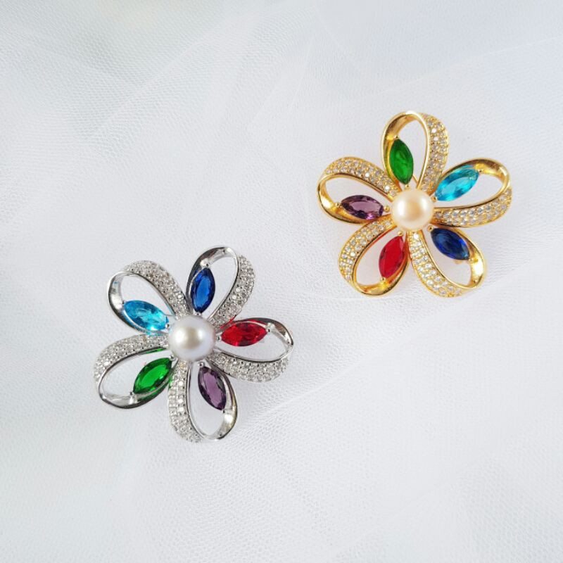 Bros Mutiara Air Tawar Asli dari Lombok Plating Rhodium 89