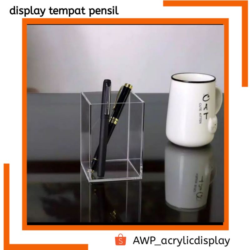 

Acrylic Pen Holder uk 10x10x12cm / tempat pensil