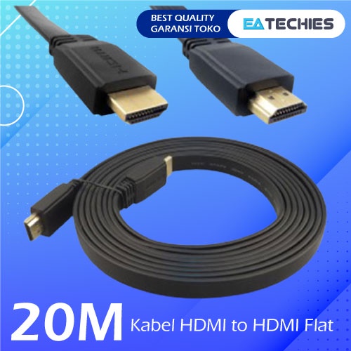 KABEL HDMI 20M BAGUS FLAT 20 METER MURAH PANJANG 20METER VERSI 1.4 3D 20M