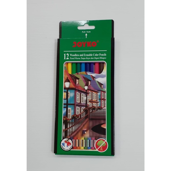 

PENSIL WARNA JOYKO ERASEABLE PANJANG 12 WARNA CP-109 BISA DIHAPUS
