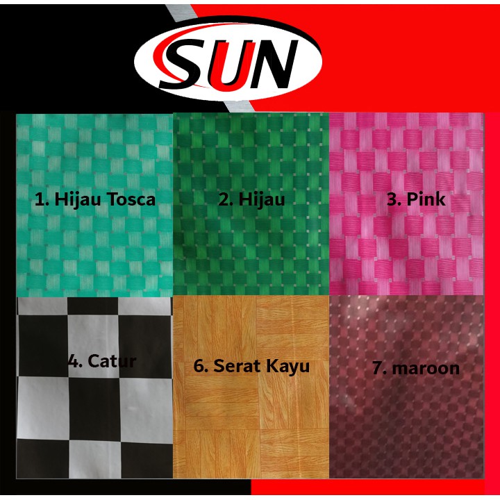 Karpet Lantai Rumah Kotak Serat Kayu Hitam Putih Catur Pink Hijau Maroon