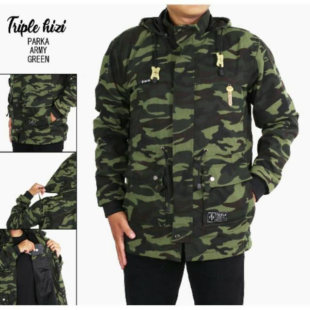 jaket army parka triple hizi