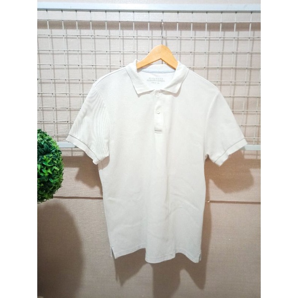 baju kaos polo shirt Giordano putih broken white atasan pria laki Original [preloved]
