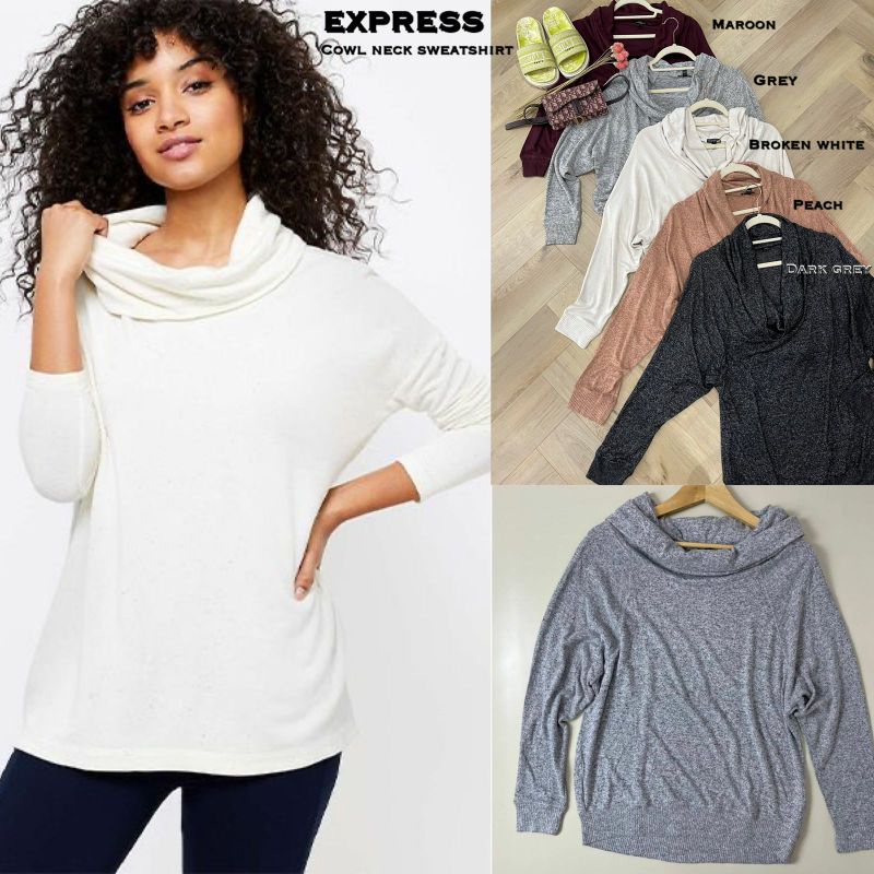 Exp** cowl neck sweater