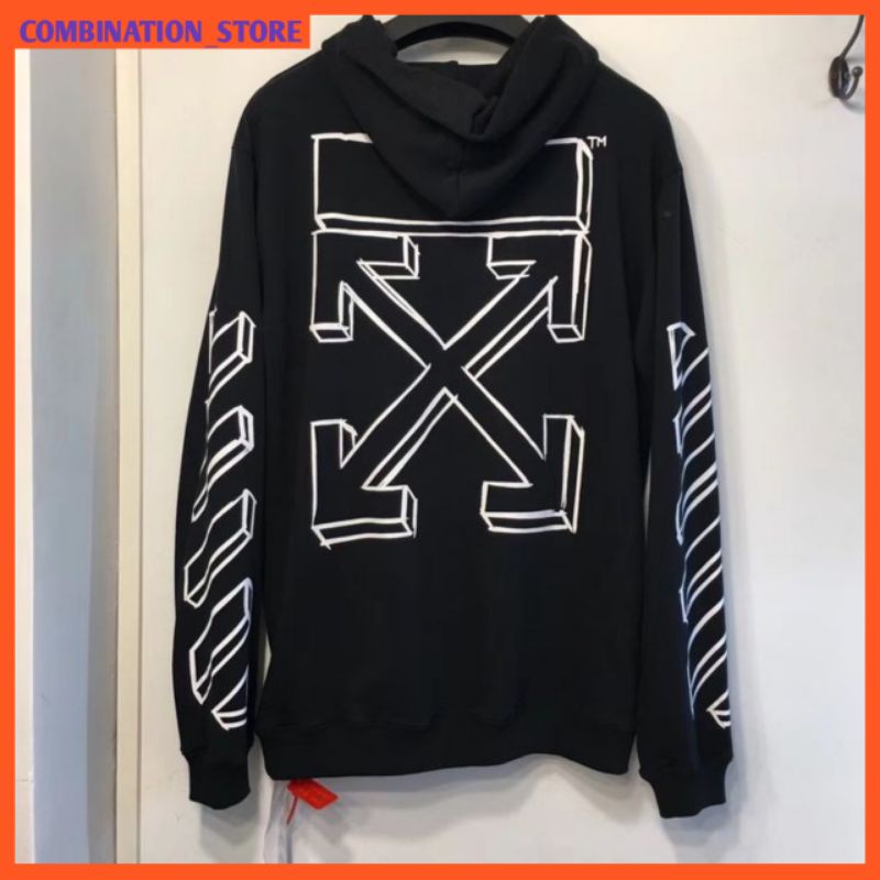 S-5XLPREMIUM Sweater Hoodie Jaket Off White Unisex L-XXL | Sweater Off White Premium Fleece jumbo uk