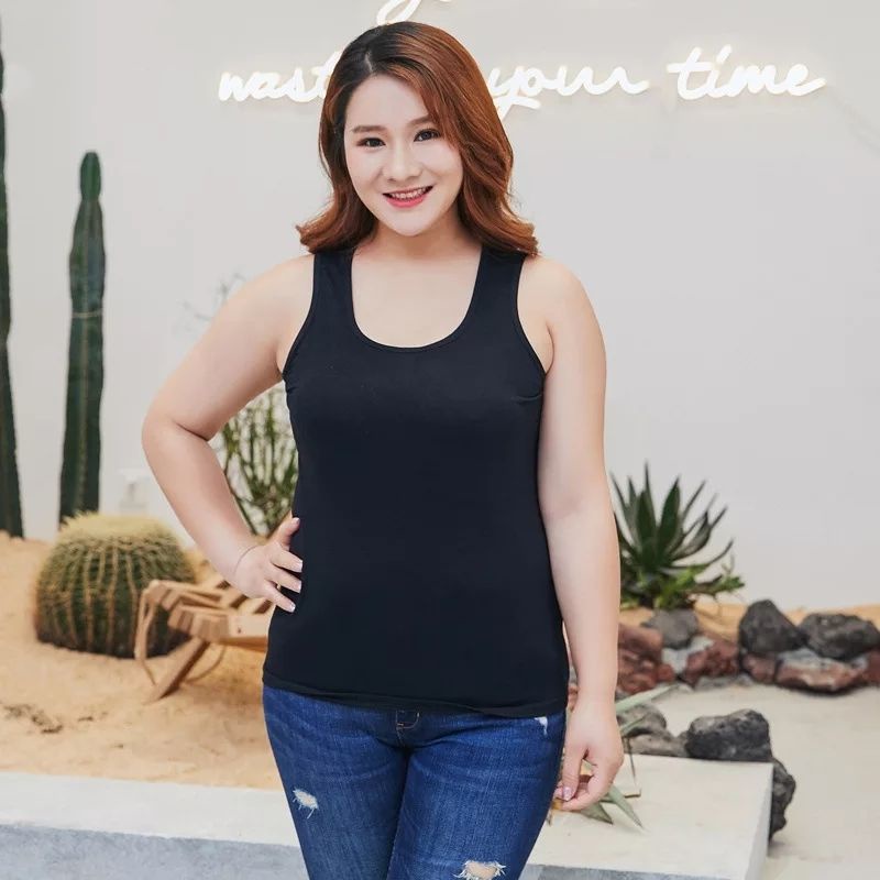 Singlet Wanita XXL / JUMBO / Tanktop Tali Lebar XXL / JUMBO / Tank Top JUMBO-Hitam