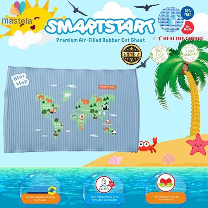 

SMARTSTART PERLAK KARET - UKURAN 60 CM X 90 CM - MOTIF MAP - BIRU