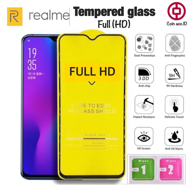 Tempered glass 5D REALME C2 - full screen HD/6D/9D/11D