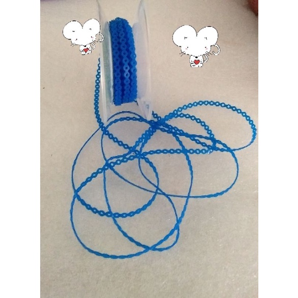 karet behel power chain 10 cm, biru tua
