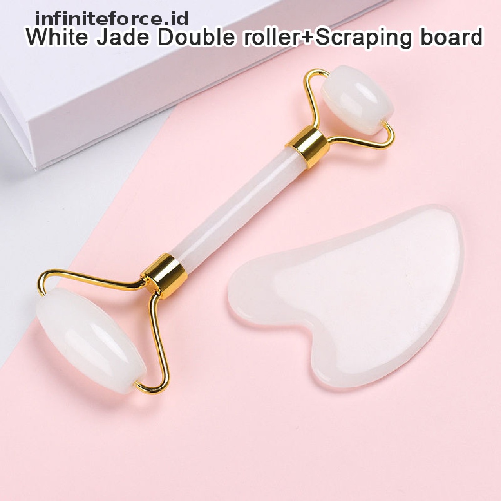 (infiniteforce.id) Alat Pijat Gua sha Roller Batu Giok Anti Aging Untuk Melangsingkan Wajah