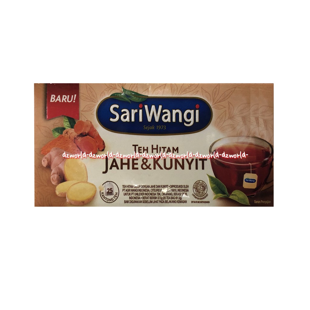 Sariwangi Teh Hitam Jahe Kunyit Black Tea Ginger Sari Wangi 25bags Tehhitam Black Tea Gingers Tea