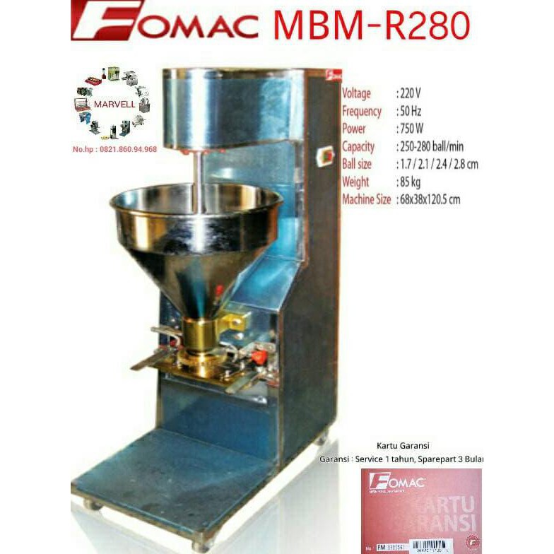 Jual Mesin Cetak Bakso Meat Ball Maker Fomac Mbm R280 Shopee