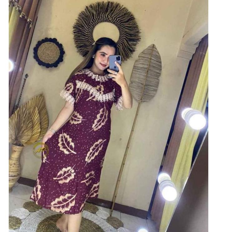 {SRL.15Jn22ᴶ} Daster Arab Kekinian Motif Daun | Resleting Depan Busui Friendly