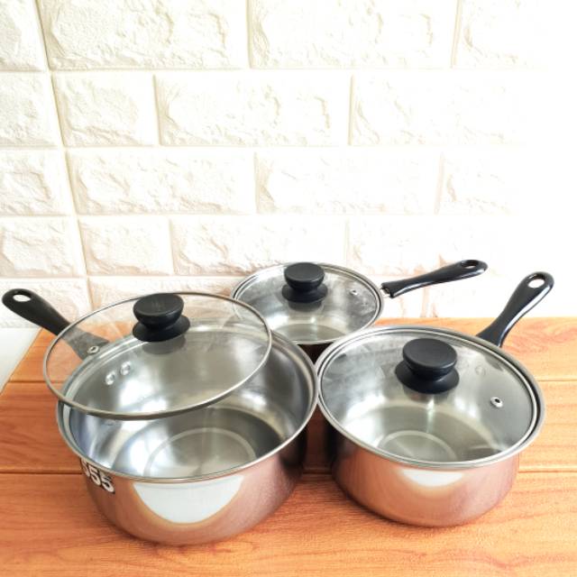 [ 555 ] Panci Set isi 3pc / 16cm 18cm 20cm / Panci Murah
